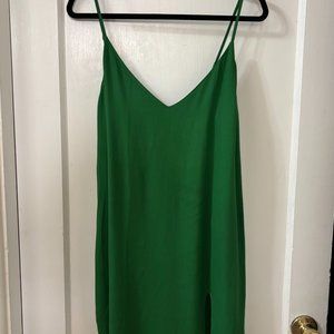 Reformation Marlowe Green Mini Slip Dress, Size Large